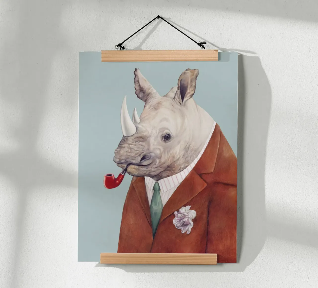 Rinoceronte dappertutto poster con telaio in legno da Animal Crew