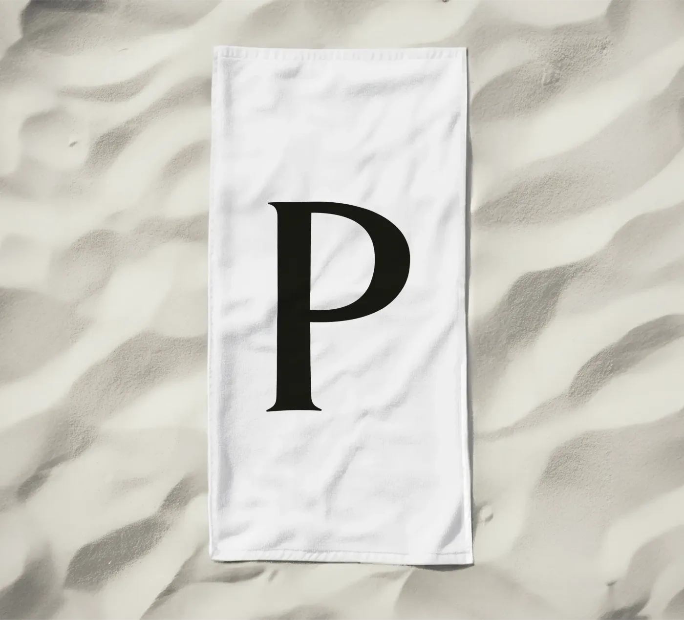 Lettera P telo mare da Katja Stehle Design