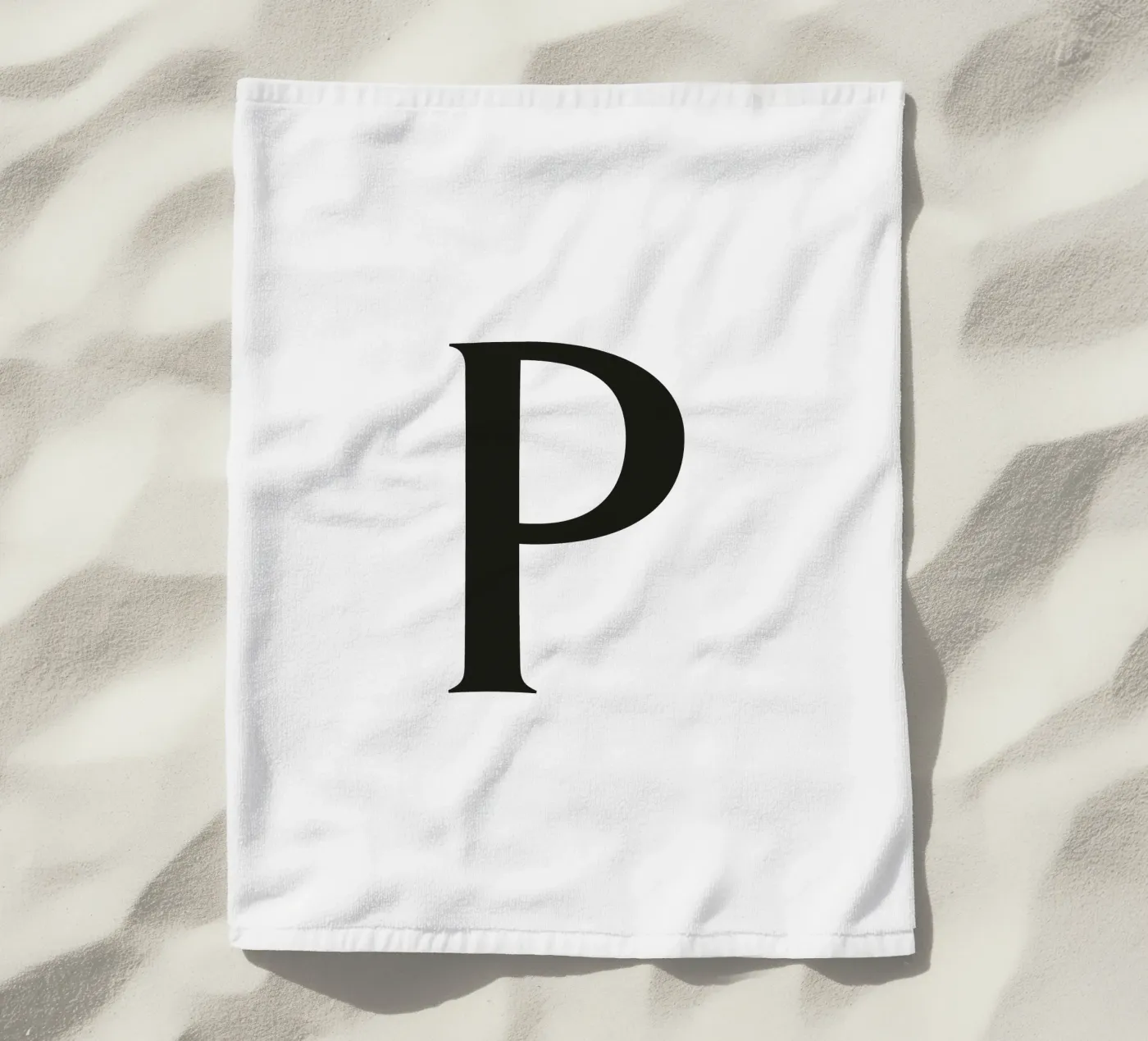 Lettera P telo mare da Katja Stehle Design