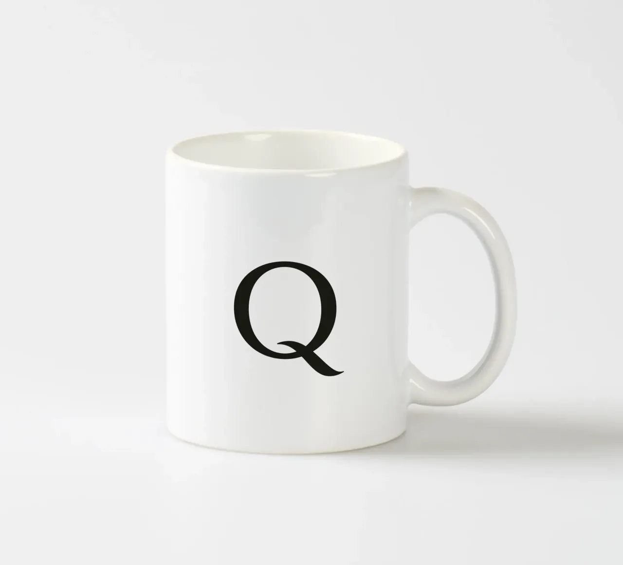 Letter Q ceramic mug by Katja Stehle Design