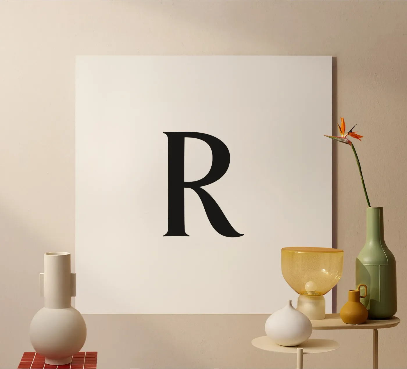 Letter R acrylic glass by Katja Stehle Design