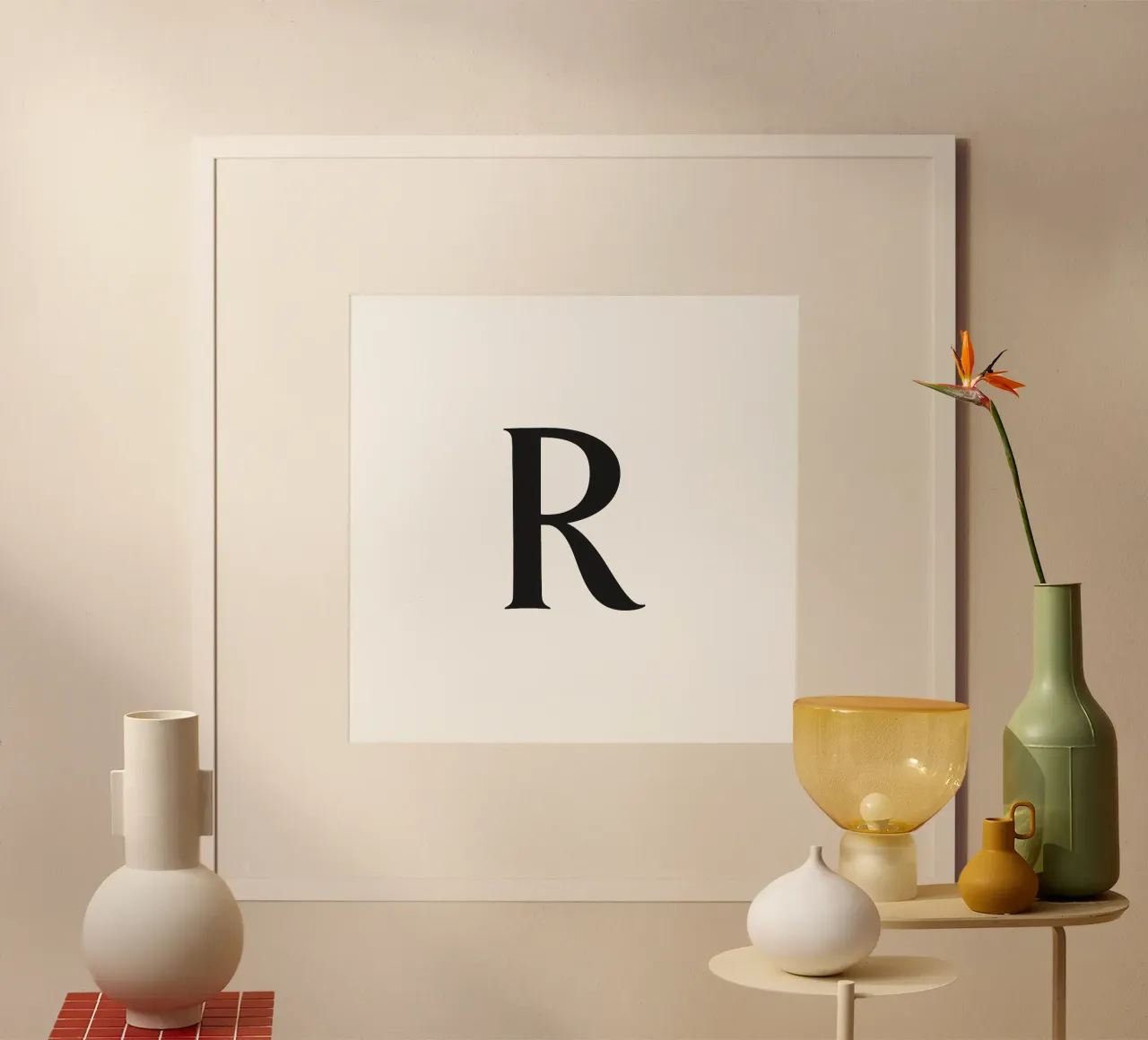Lettera R poster con telaio in plastica da Katja Stehle Design