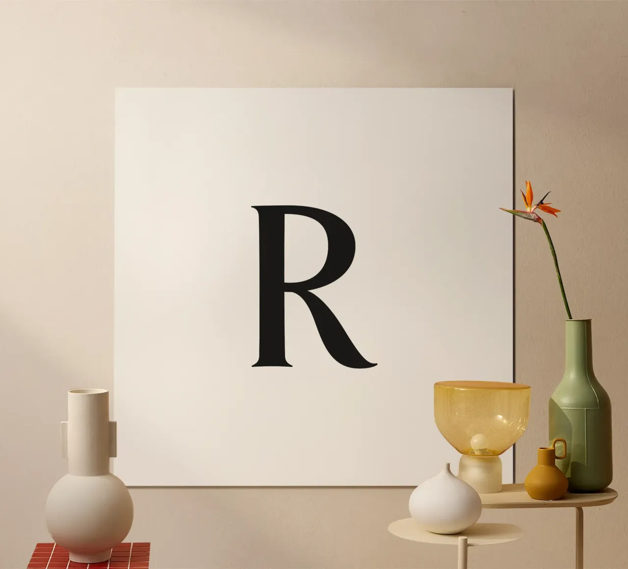 Lettera R poster con telaio in plastica da Katja Stehle Design