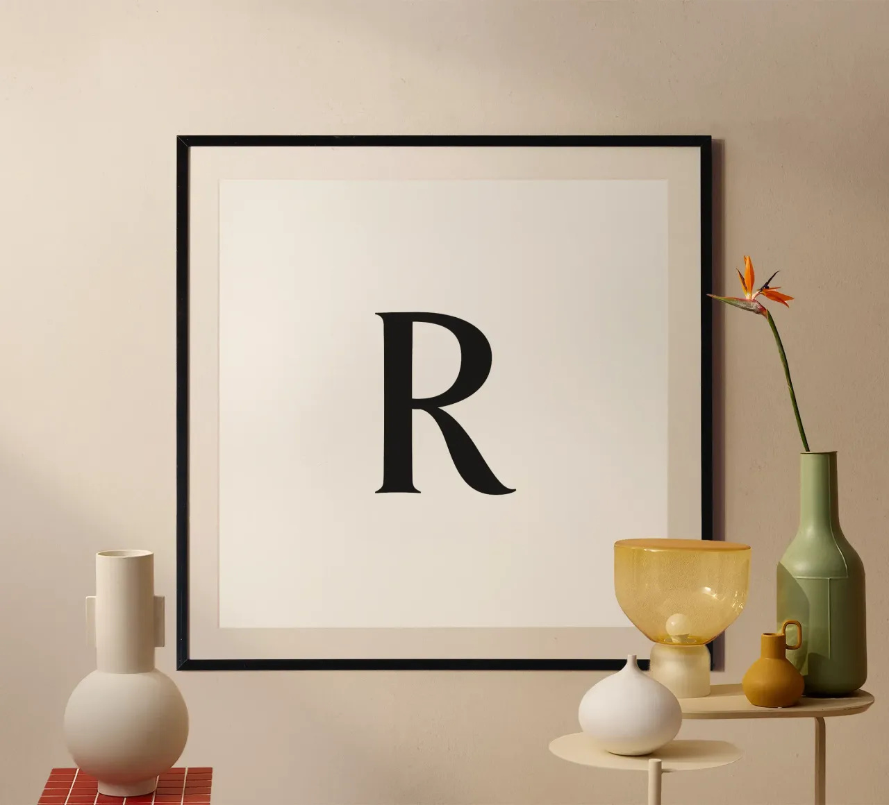 Lettera R poster con telaio in plastica da Katja Stehle Design