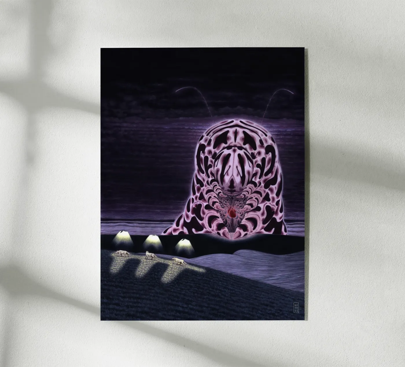 Loups et Chenille Céleste plexiglass da Humphrey VIDAL