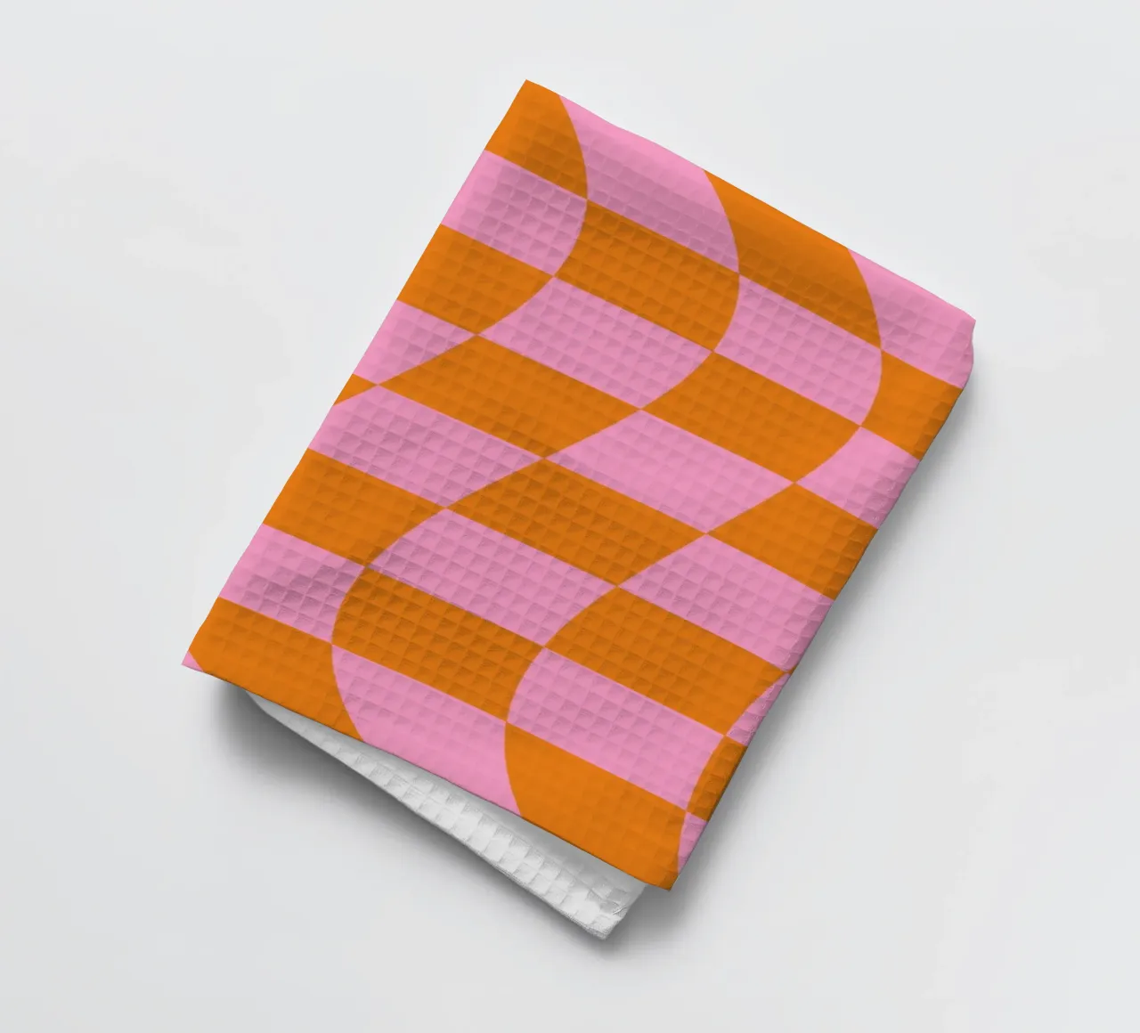 Groovy Karo Muster rosa orange canovaccio da cucina da BAINAI