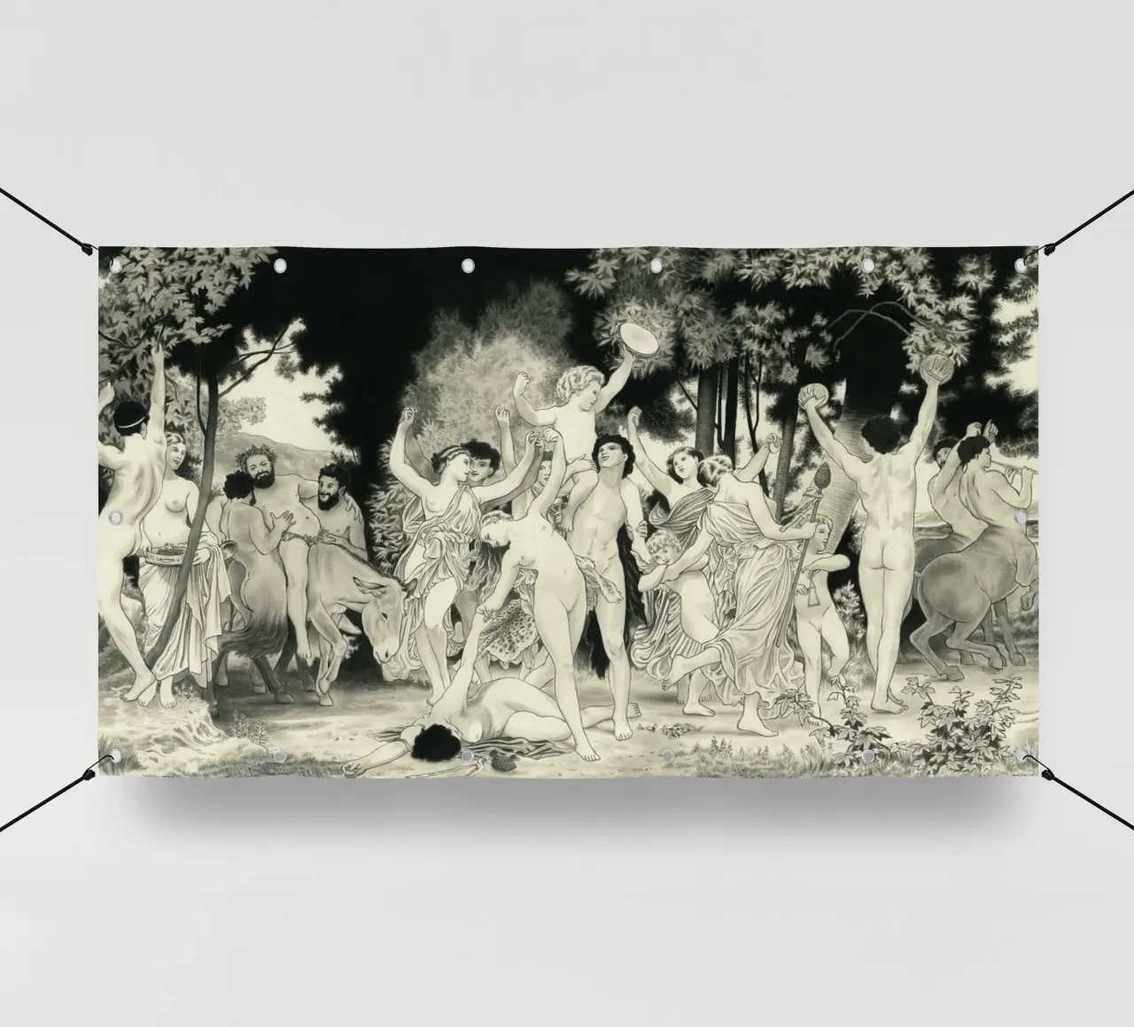 Les noces de Bacchus d'après Bouguereau telo in pvc da Humphrey VIDAL