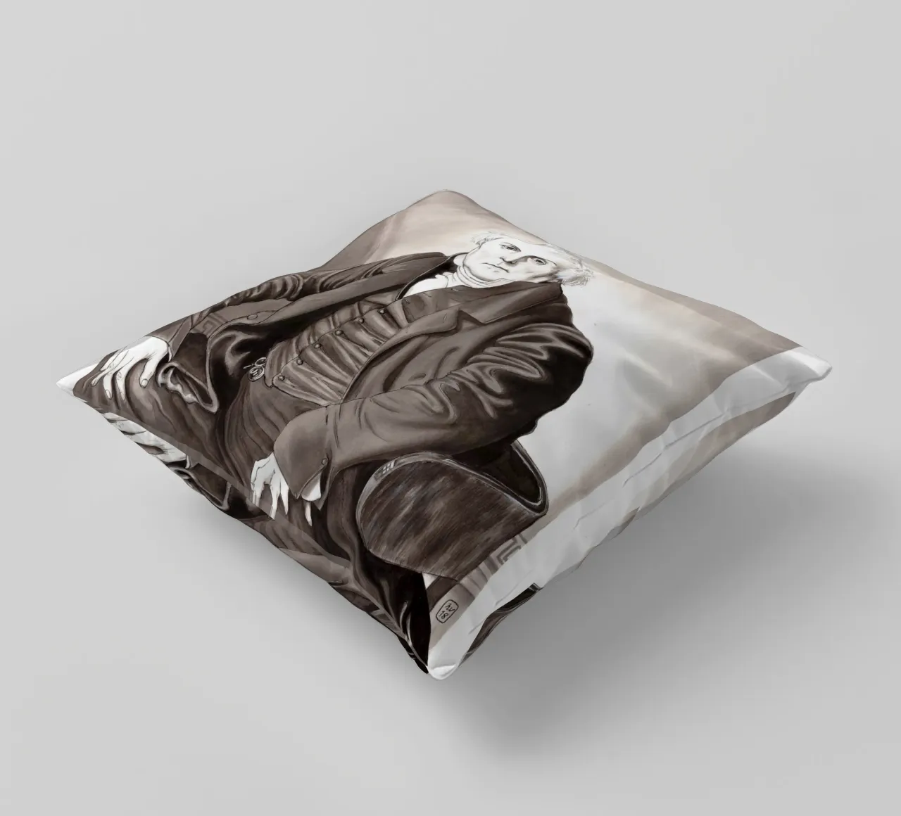 Mr Bertin d'après J.A.D. INGRES cuscino da Humphrey VIDAL