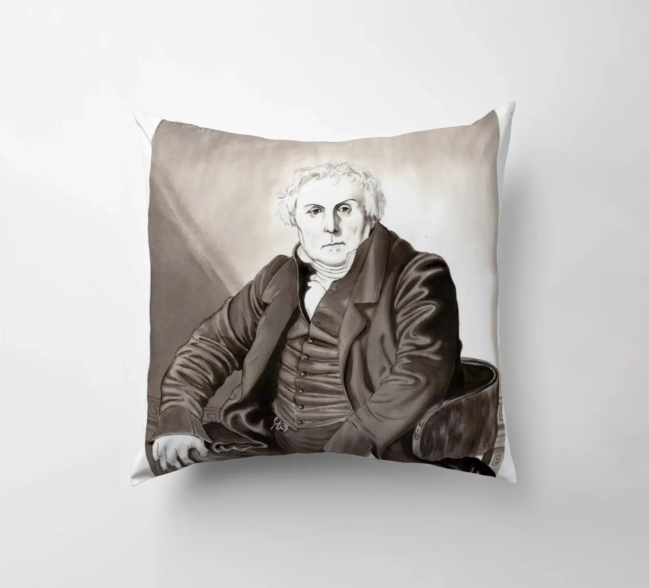 Mr Bertin d'après J.A.D. INGRES cuscino da Humphrey VIDAL