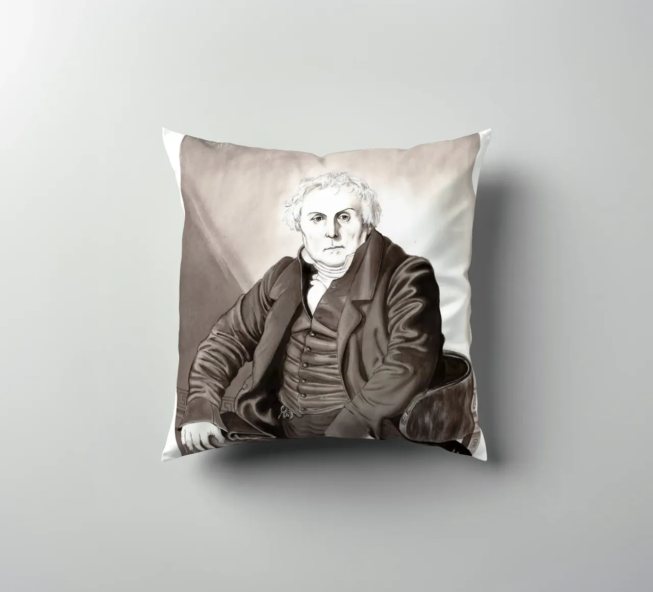 Mr Bertin d'après J.A.D. INGRES cuscino da Humphrey VIDAL