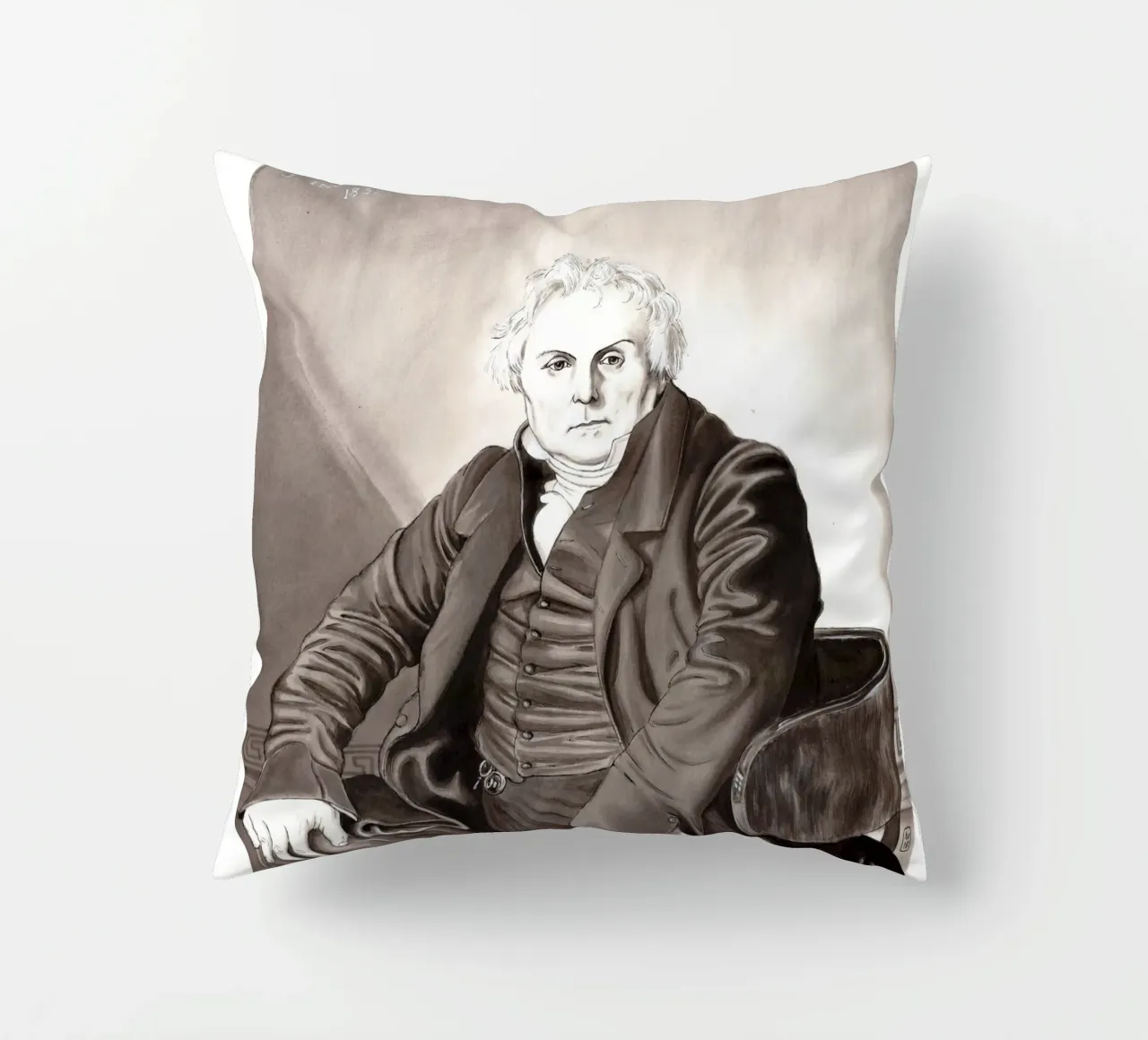 Mr Bertin d'après J.A.D. INGRES cuscino da Humphrey VIDAL