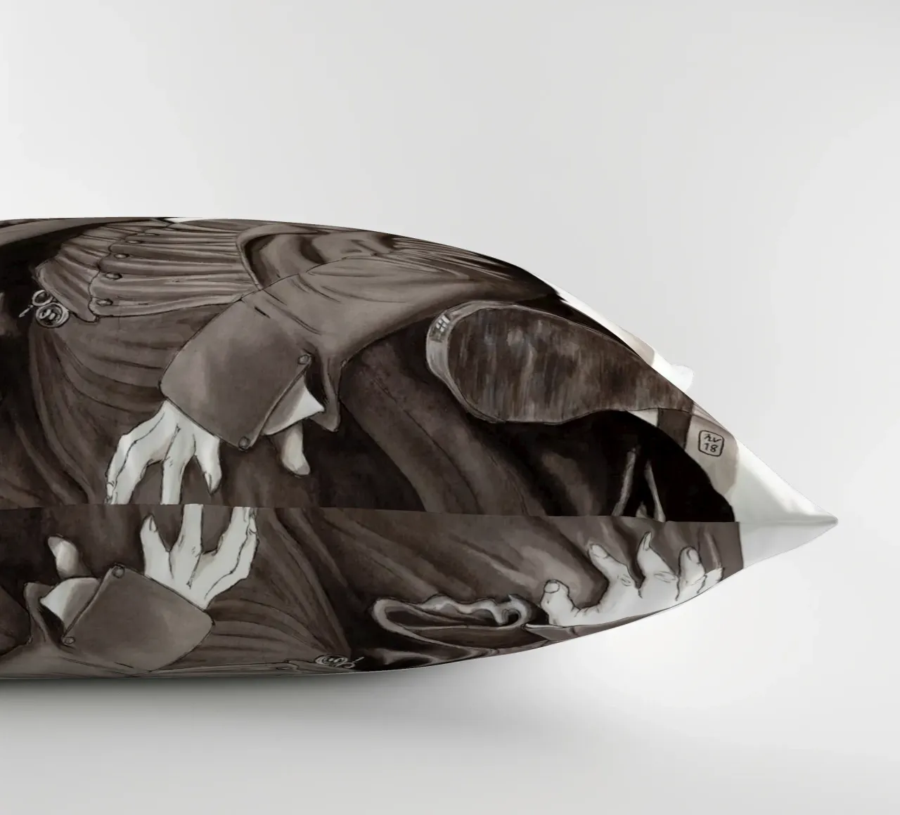 Mr Bertin d'après J.A.D. INGRES cuscino da Humphrey VIDAL