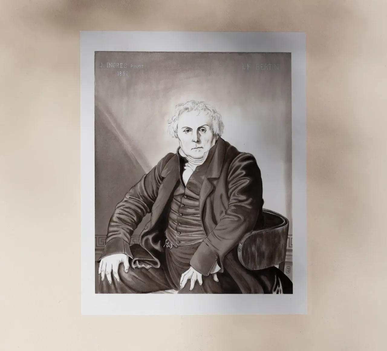 Mr Bertin d'après J.A.D. INGRES pellicola backlit da Humphrey VIDAL