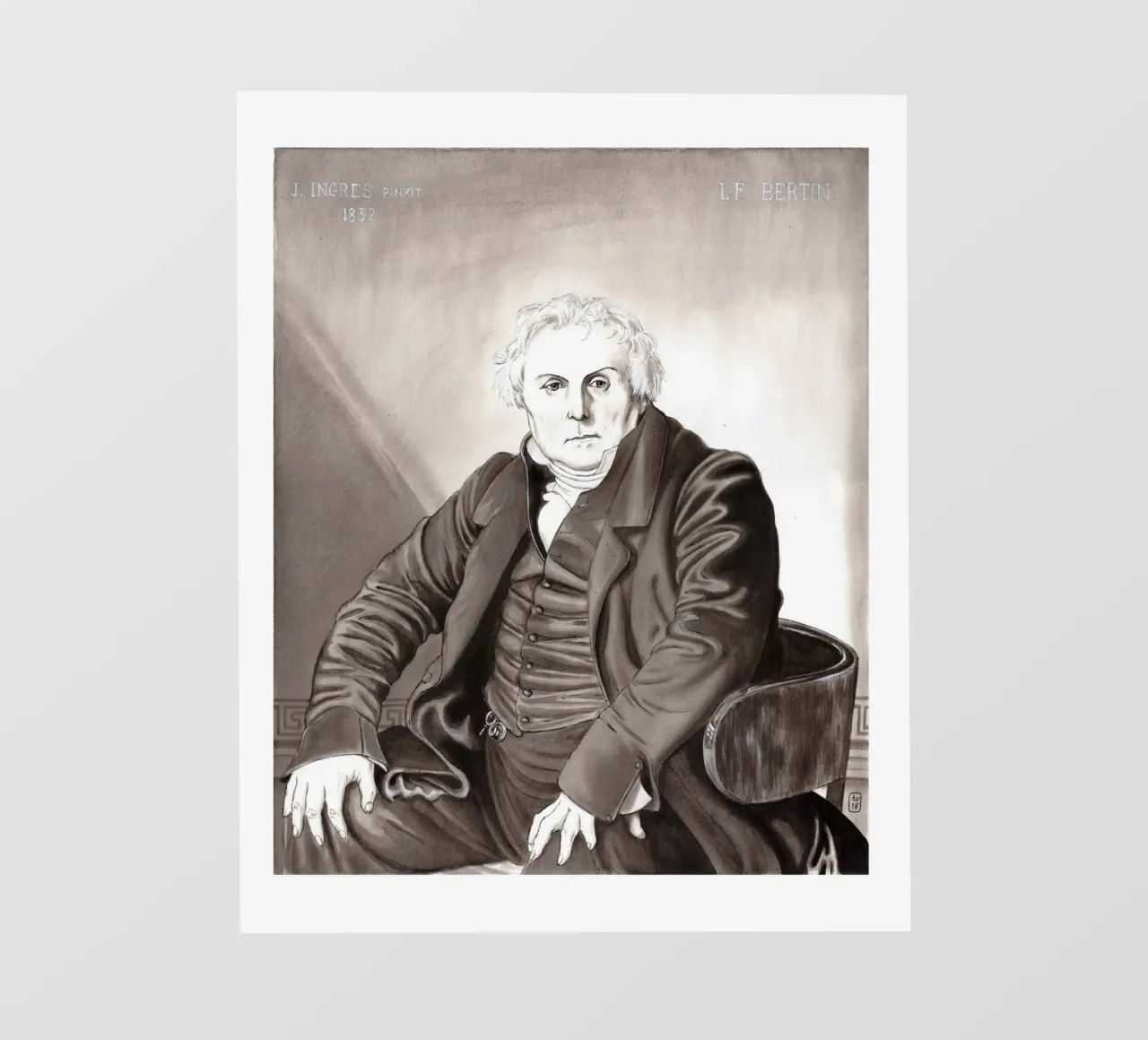 Mr Bertin d'après J.A.D. INGRES pellicola backlit da Humphrey VIDAL