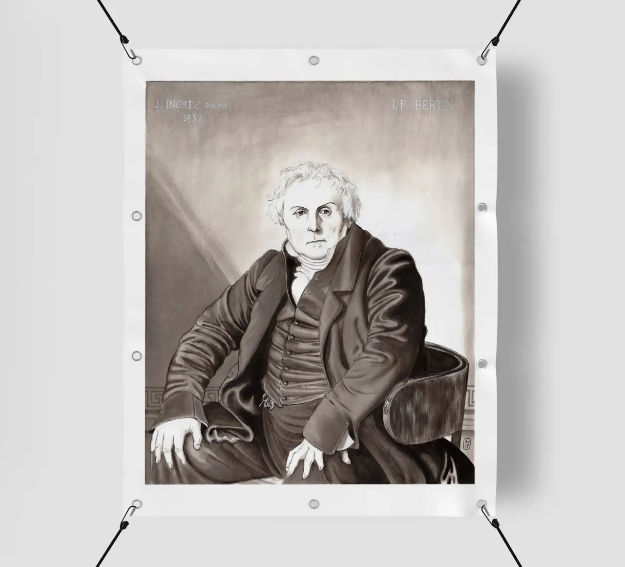 Mr Bertin d'après J.A.D. INGRES telo in pvc da Humphrey VIDAL