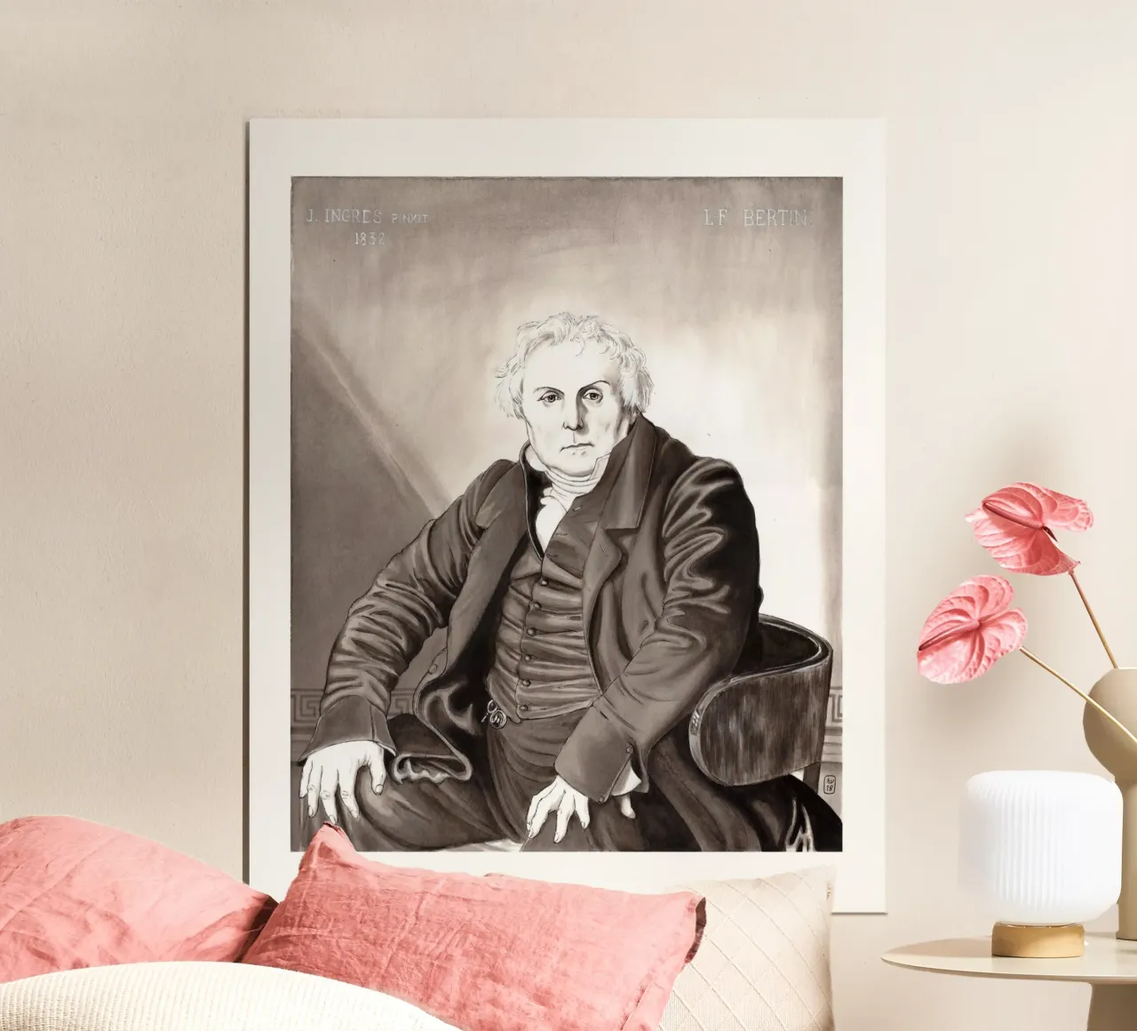 Mr Bertin d'après J.A.D. INGRES carta hahnemühle da Humphrey VIDAL