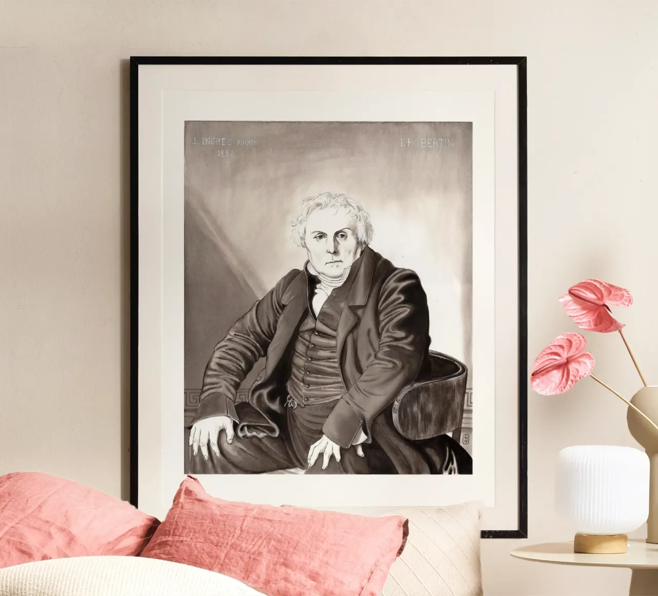 Mr Bertin d'après J.A.D. INGRES carta hahnemühle da Humphrey VIDAL