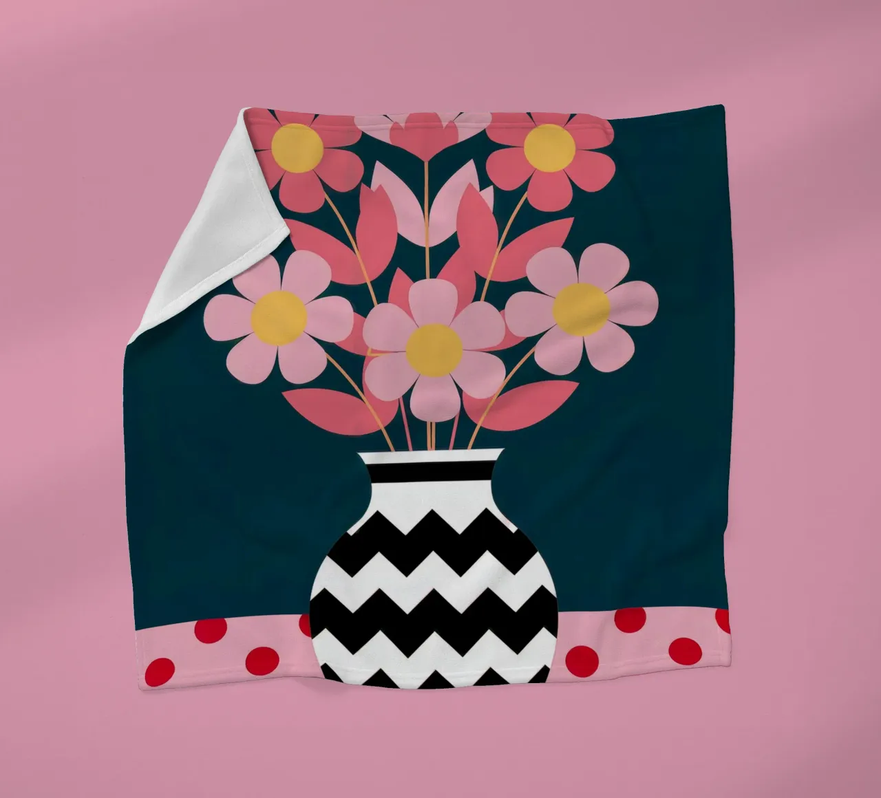 Fiori in vaso coperta in pile da logic