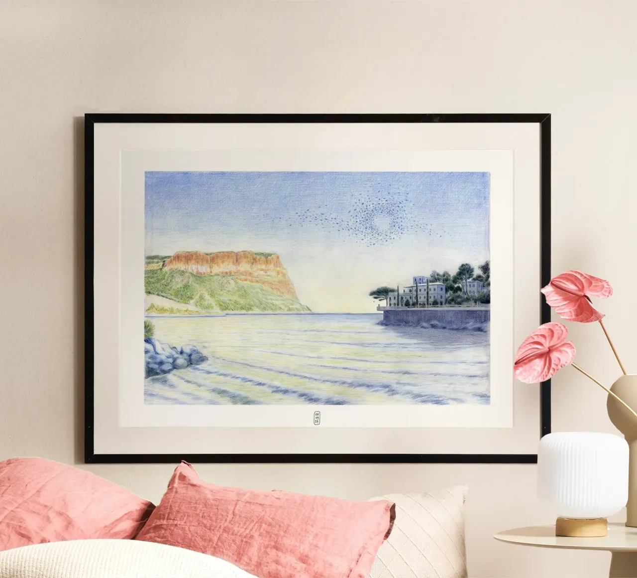 Cassis Dream poster con telaio in legno da Humphrey VIDAL