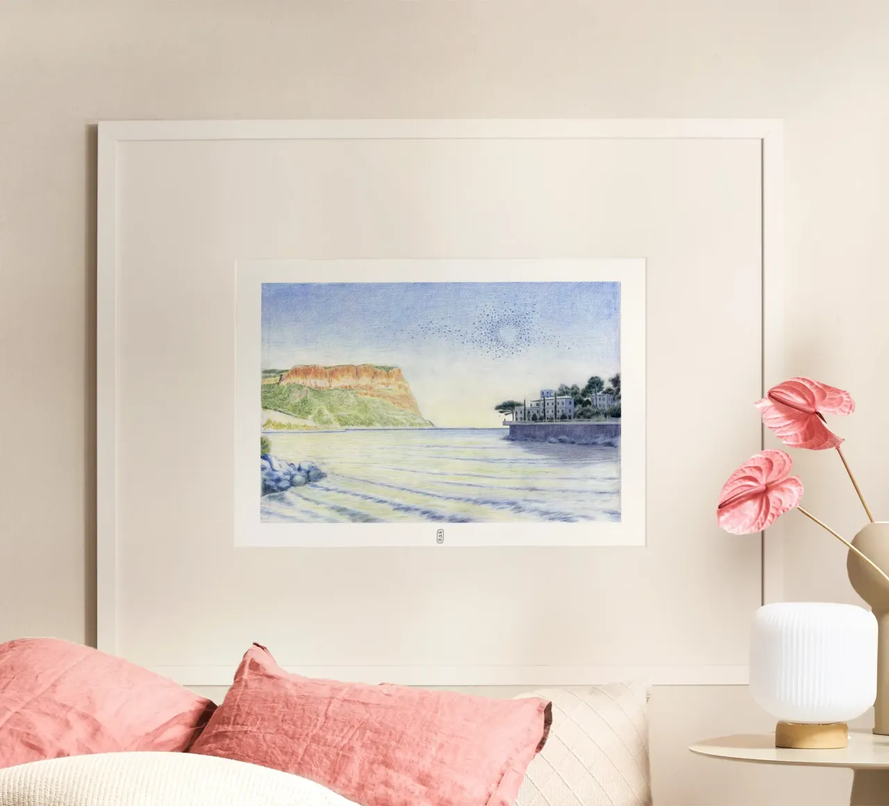 Cassis Dream poster con telaio in legno da Humphrey VIDAL