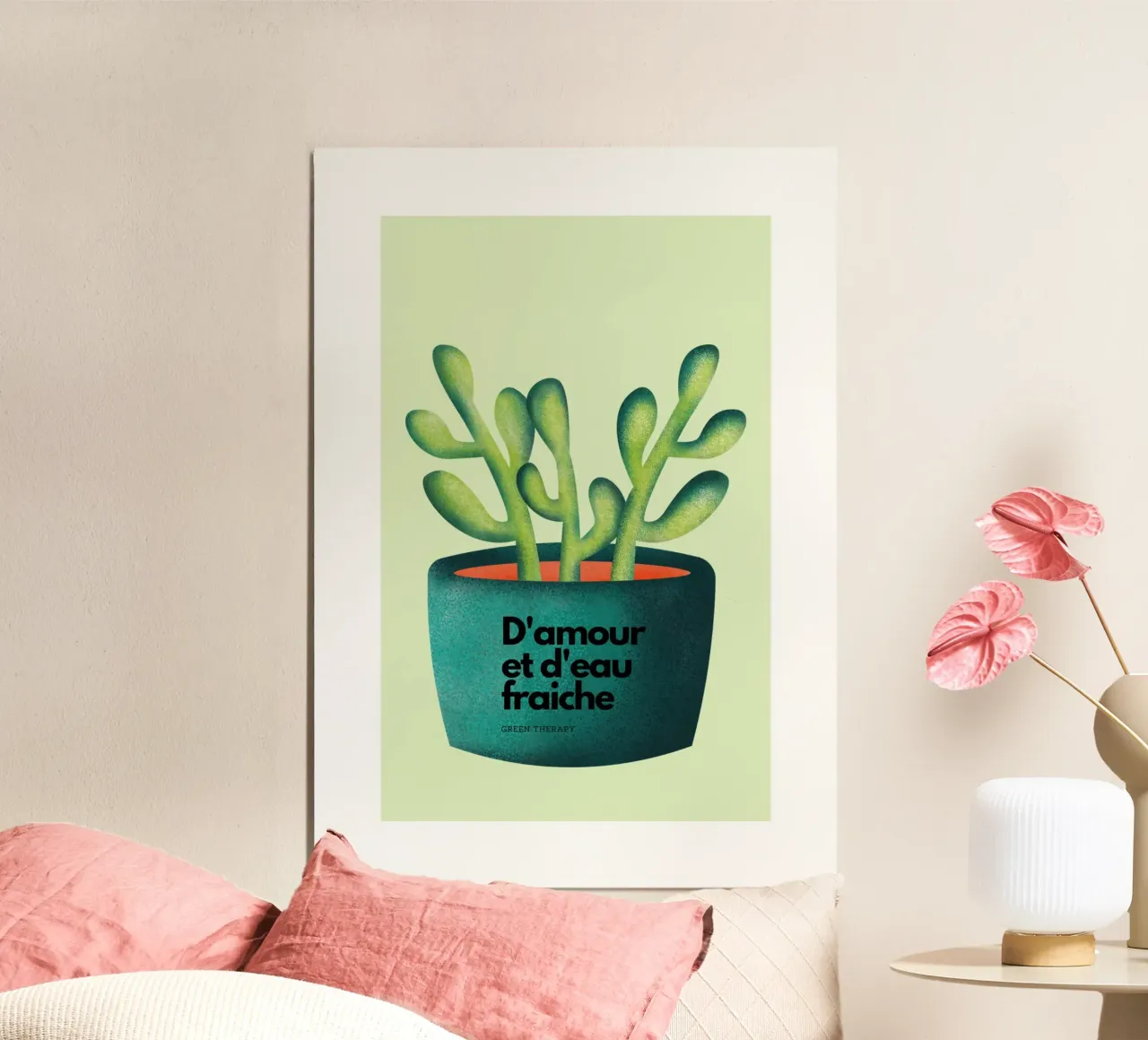 D'amour et d'eau fraiche poster con telaio in plastica da Idées & Création