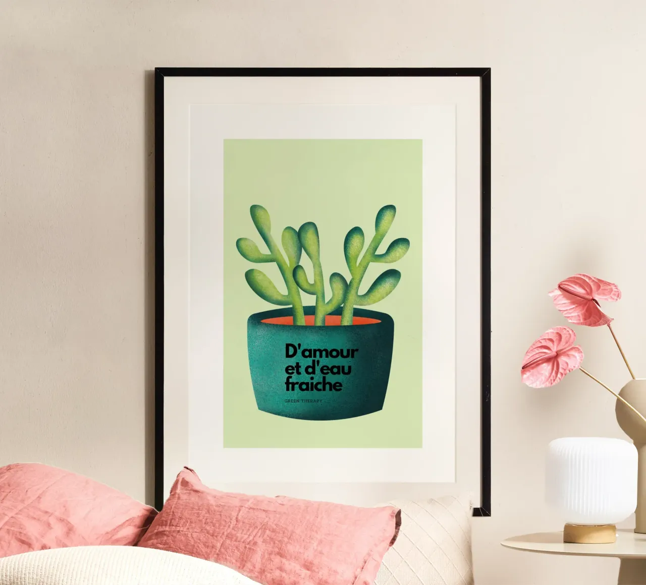 D'amour et d'eau fraiche poster con telaio in plastica da Idées & Création