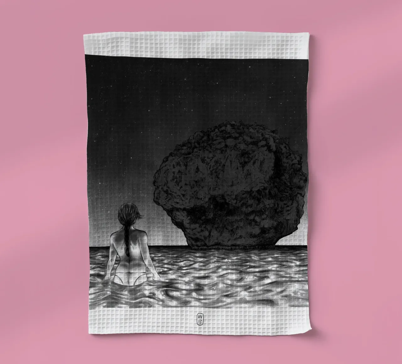Rock island tea towel by Humphrey VIDAL