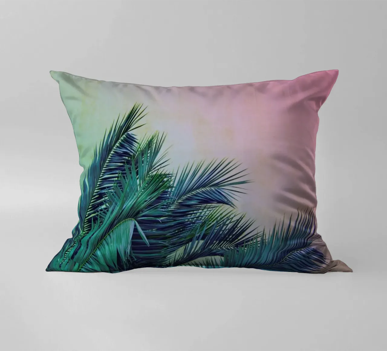 Pink Palm Tree Leaves cuscino da Victoria Frost