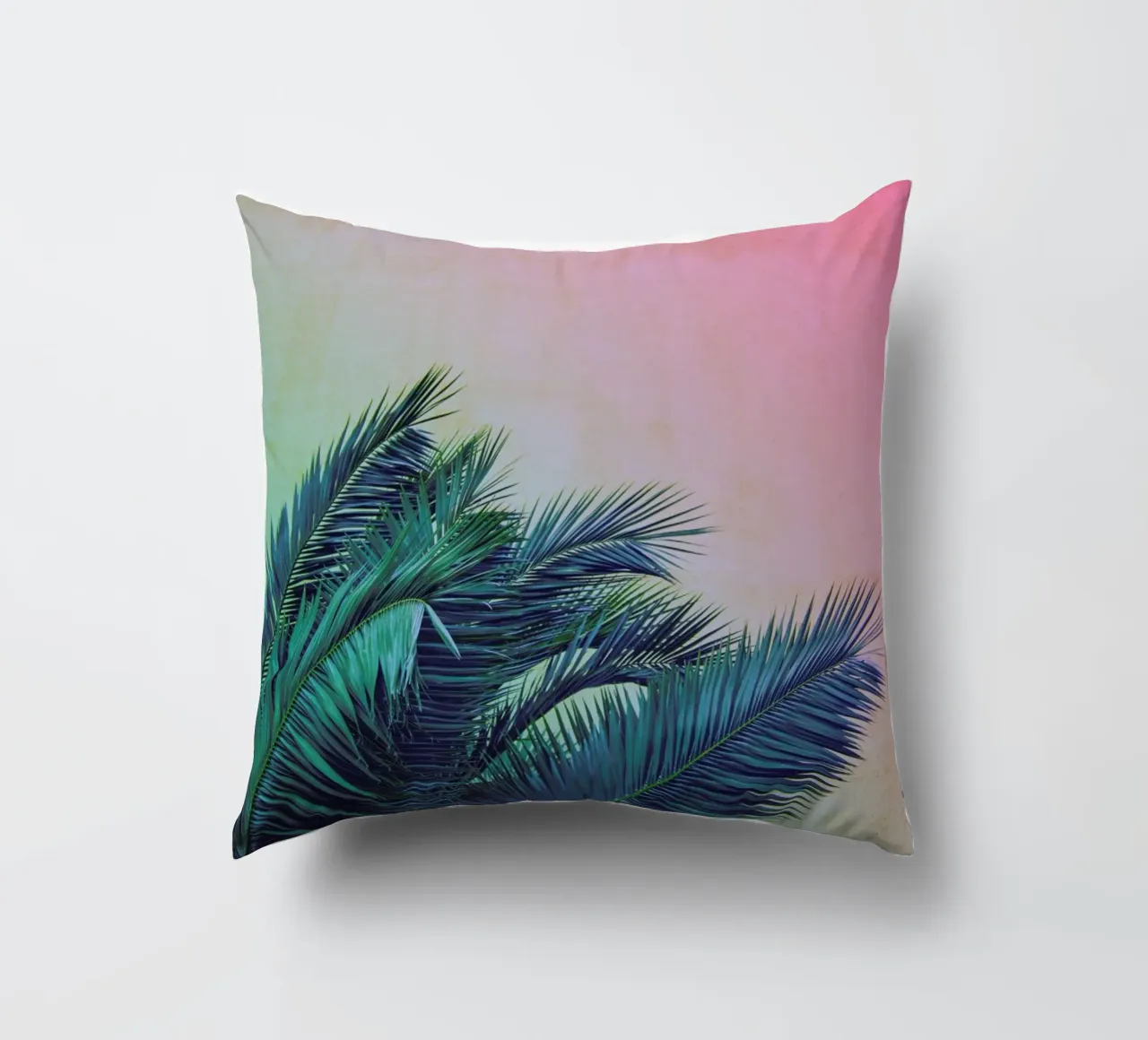 Pink Palm Tree Leaves cuscino da Victoria Frost