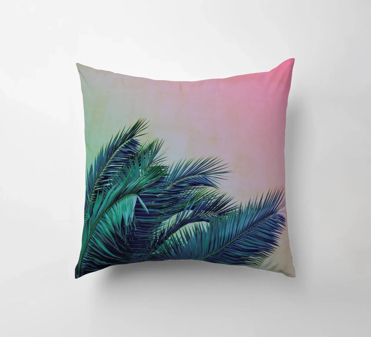 Pink Palm Tree Leaves cuscino da Victoria Frost