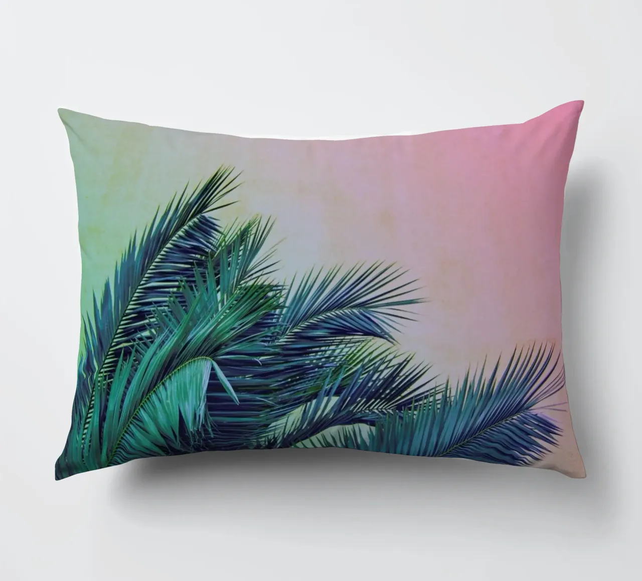 Pink Palm Tree Leaves cuscino da Victoria Frost