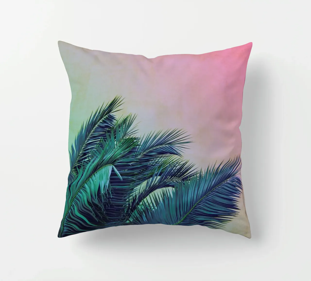 Pink Palm Tree Leaves cuscino da Victoria Frost