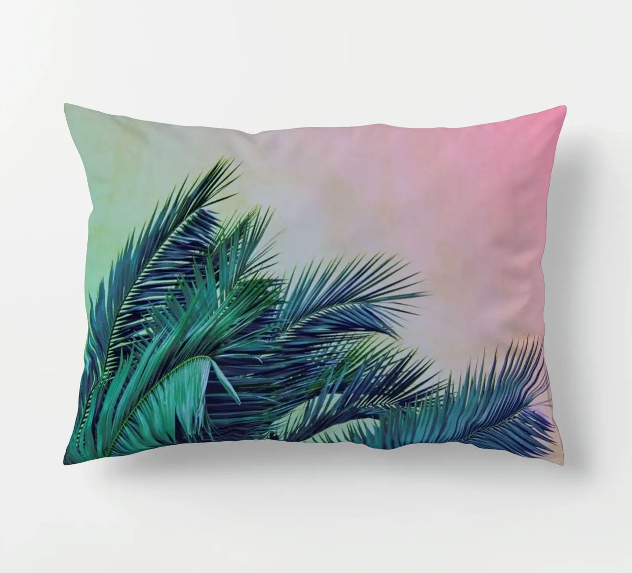 Pink Palm Tree Leaves cuscino da Victoria Frost