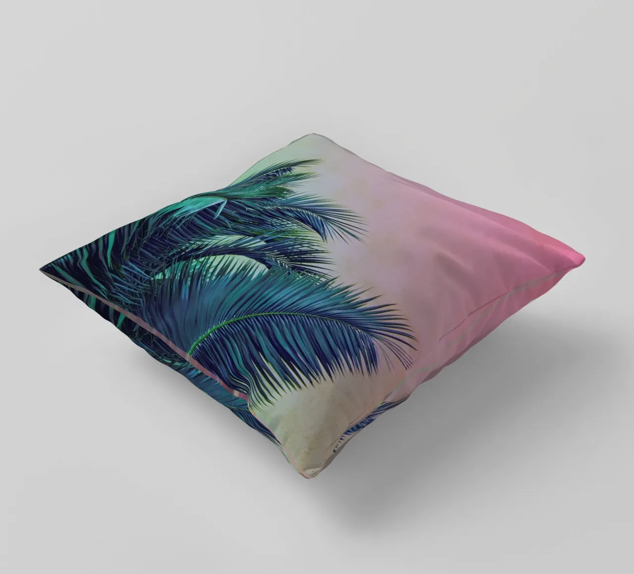 Pink Palm Tree Leaves cuscino da Victoria Frost