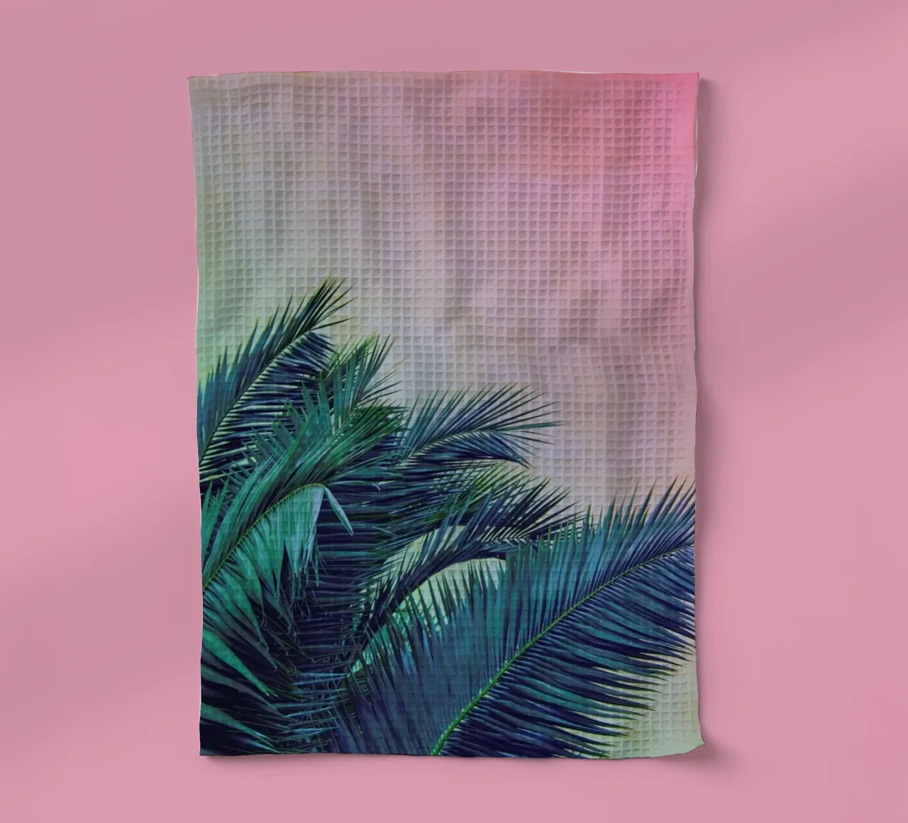 Pink Palm Tree Leaves canovaccio da cucina da Victoria Frost