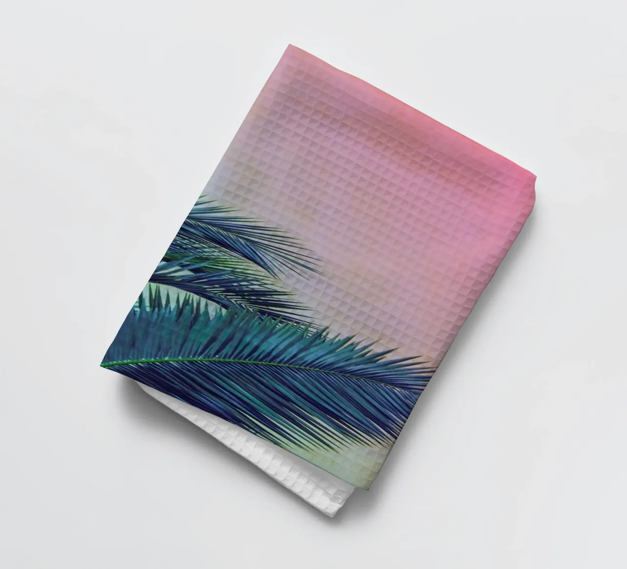 Pink Palm Tree Leaves canovaccio da cucina da Victoria Frost