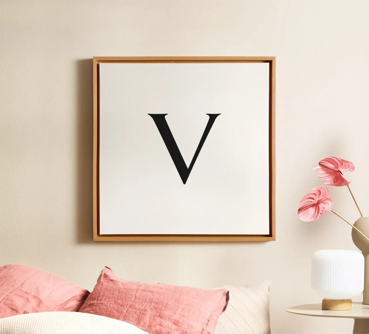 Letter V canvas by Katja Stehle Design