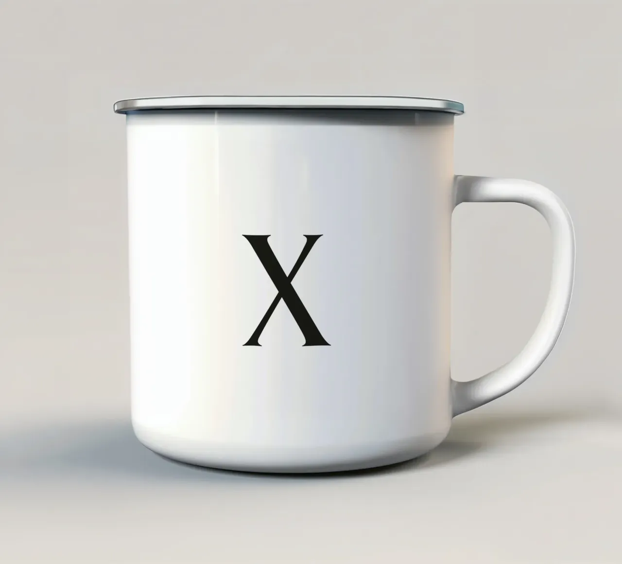 Lettera X tazza in smalto da Katja Stehle Design