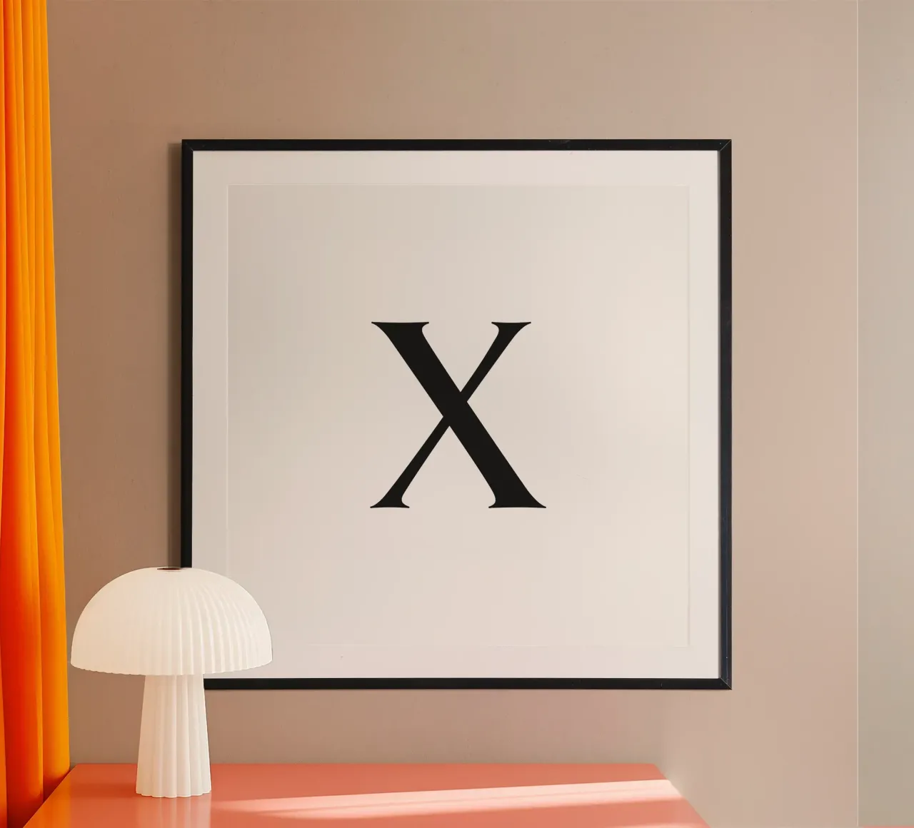 Lettera X poster con telaio in alluminio da Katja Stehle Design
