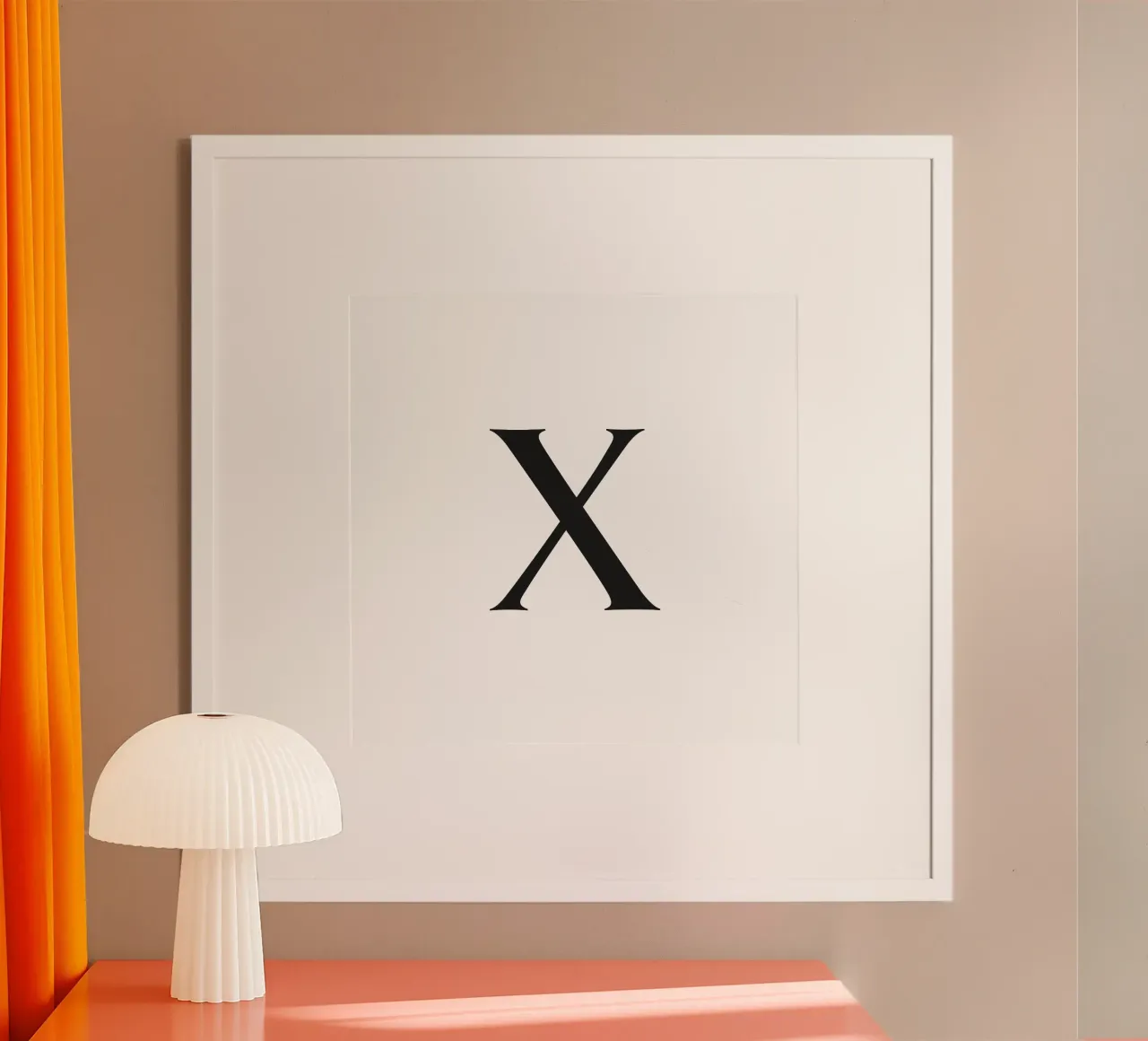 Lettera X poster con telaio in alluminio da Katja Stehle Design