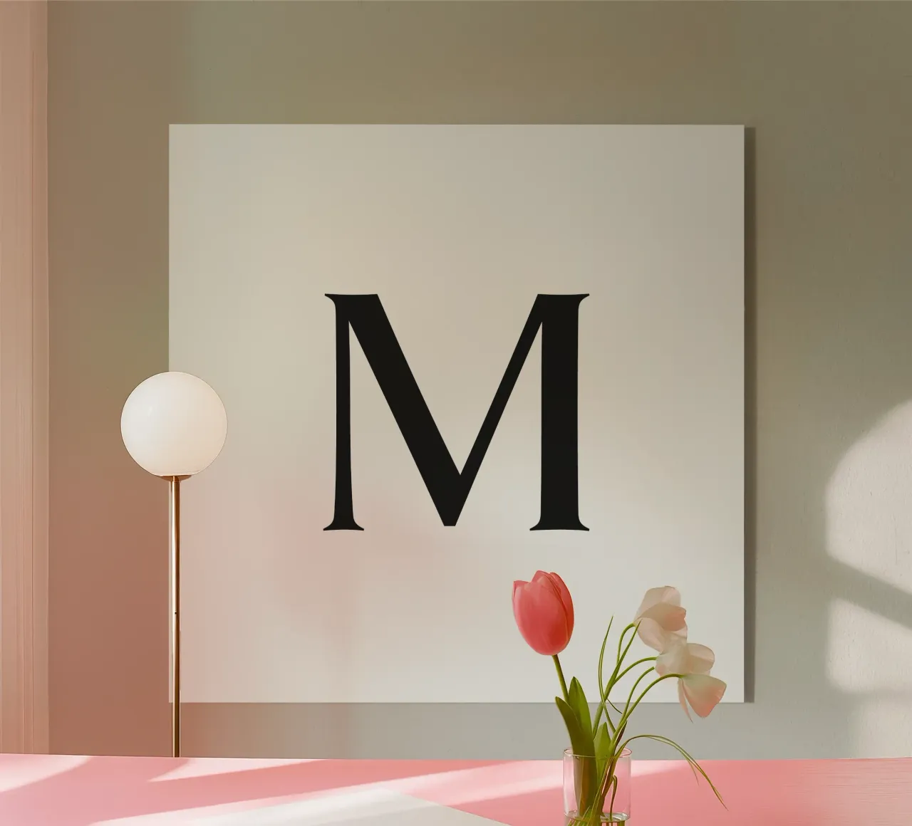 Letter M acrylic glass by Katja Stehle Design