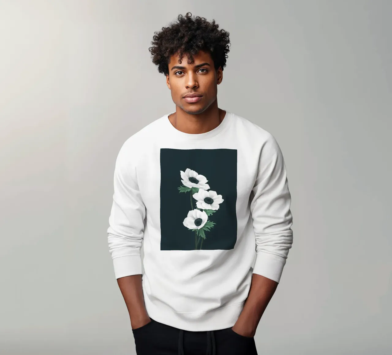 Anemoni bianchi felpa da Katja Stehle Design