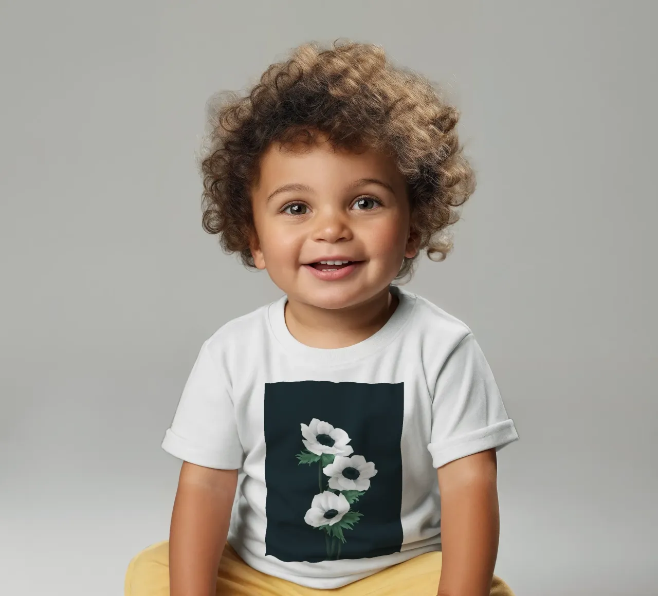 Anemoni bianchi maglietta neonato da Katja Stehle Design