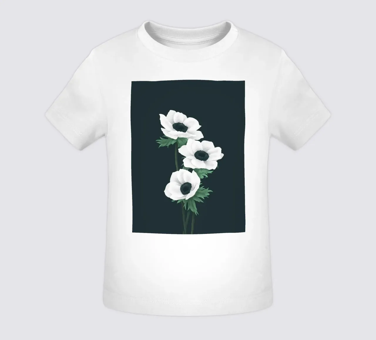 Anemoni bianchi maglietta neonato da Katja Stehle Design
