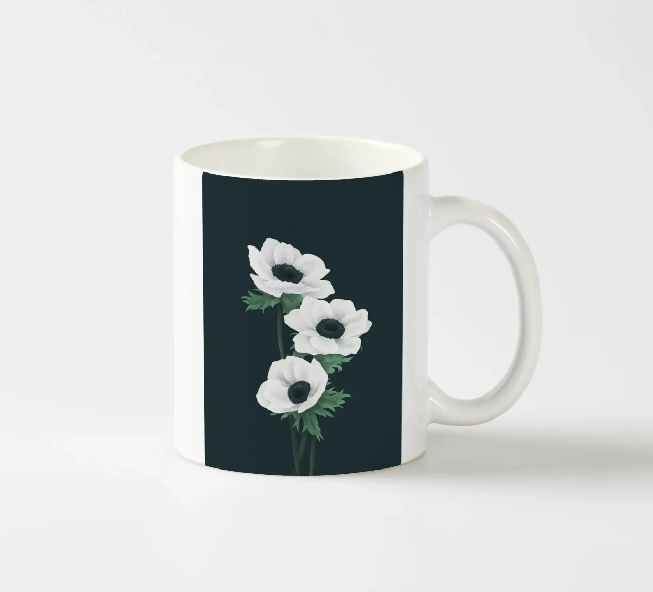 Anemoni bianchi tazza in ceramica da Katja Stehle Design