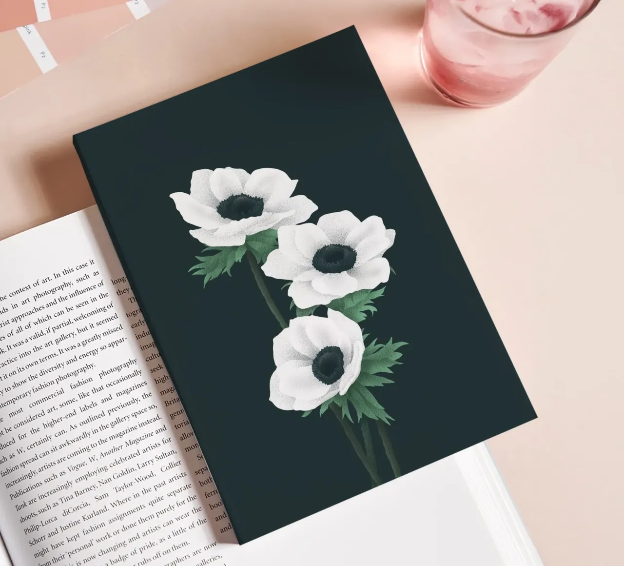 White anemones notebook by Katja Stehle Design