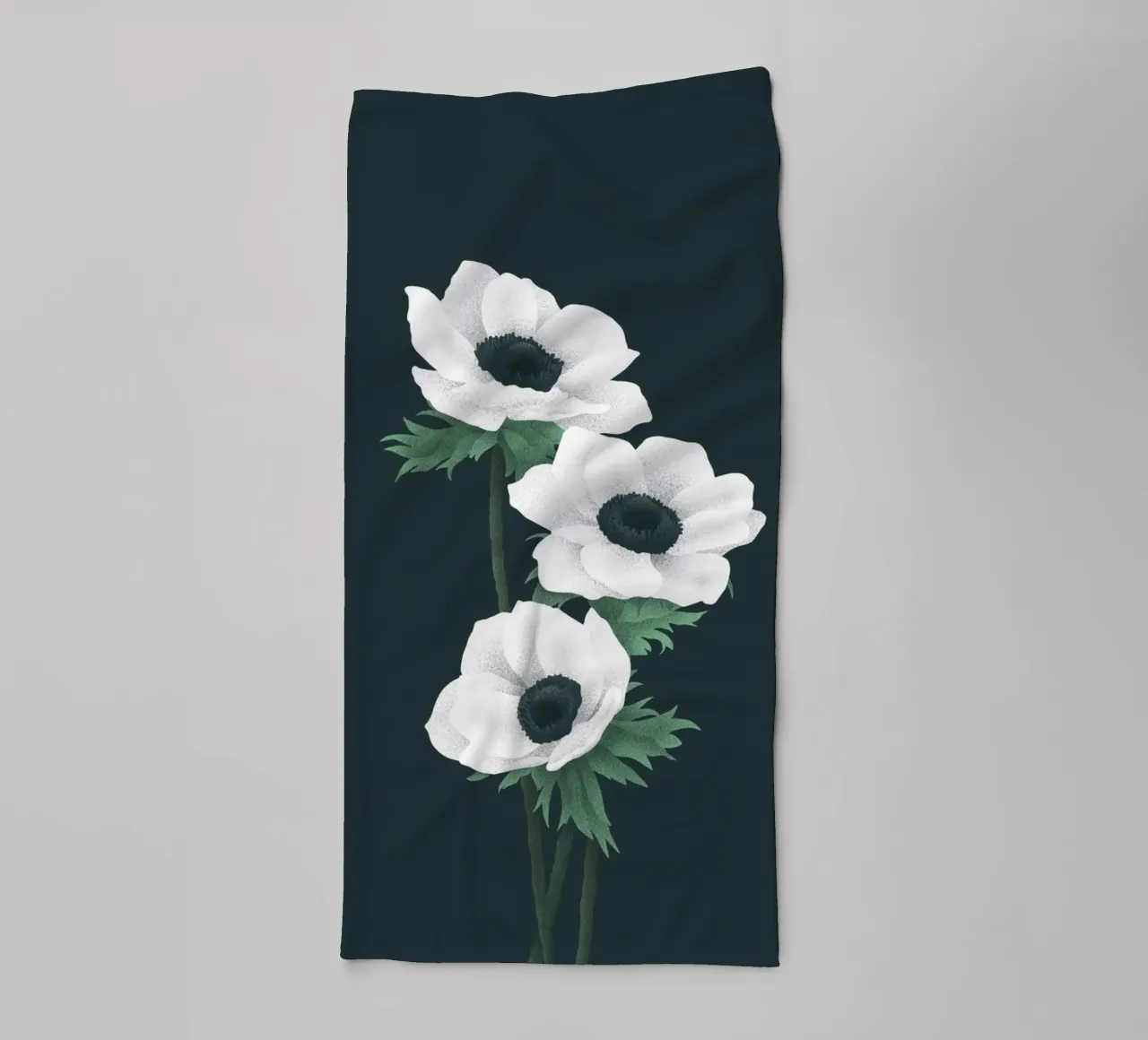 Anemoni bianchi asciugamano da bagno da Katja Stehle Design