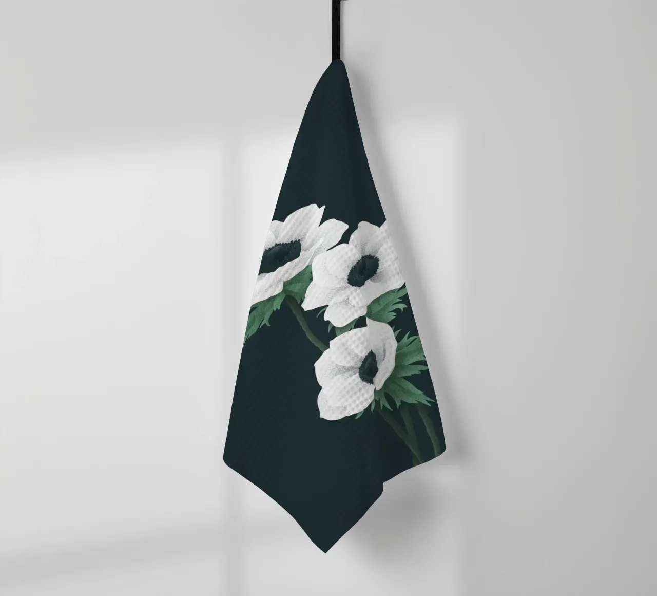 Anemoni bianchi canovaccio da cucina da Katja Stehle Design
