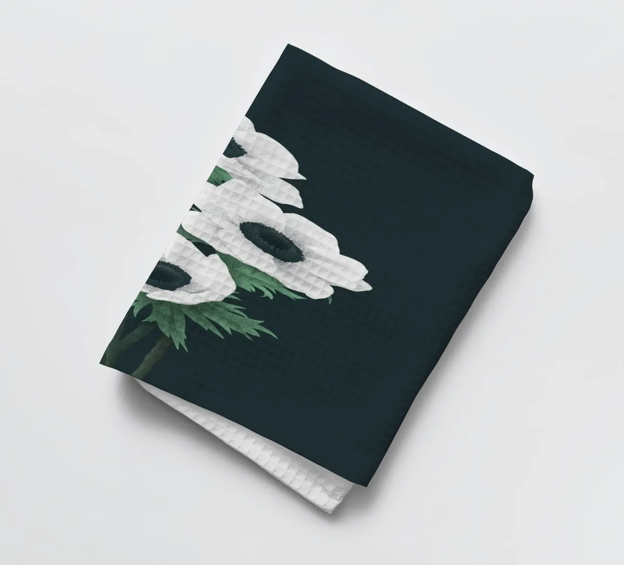 Anemoni bianchi canovaccio da cucina da Katja Stehle Design