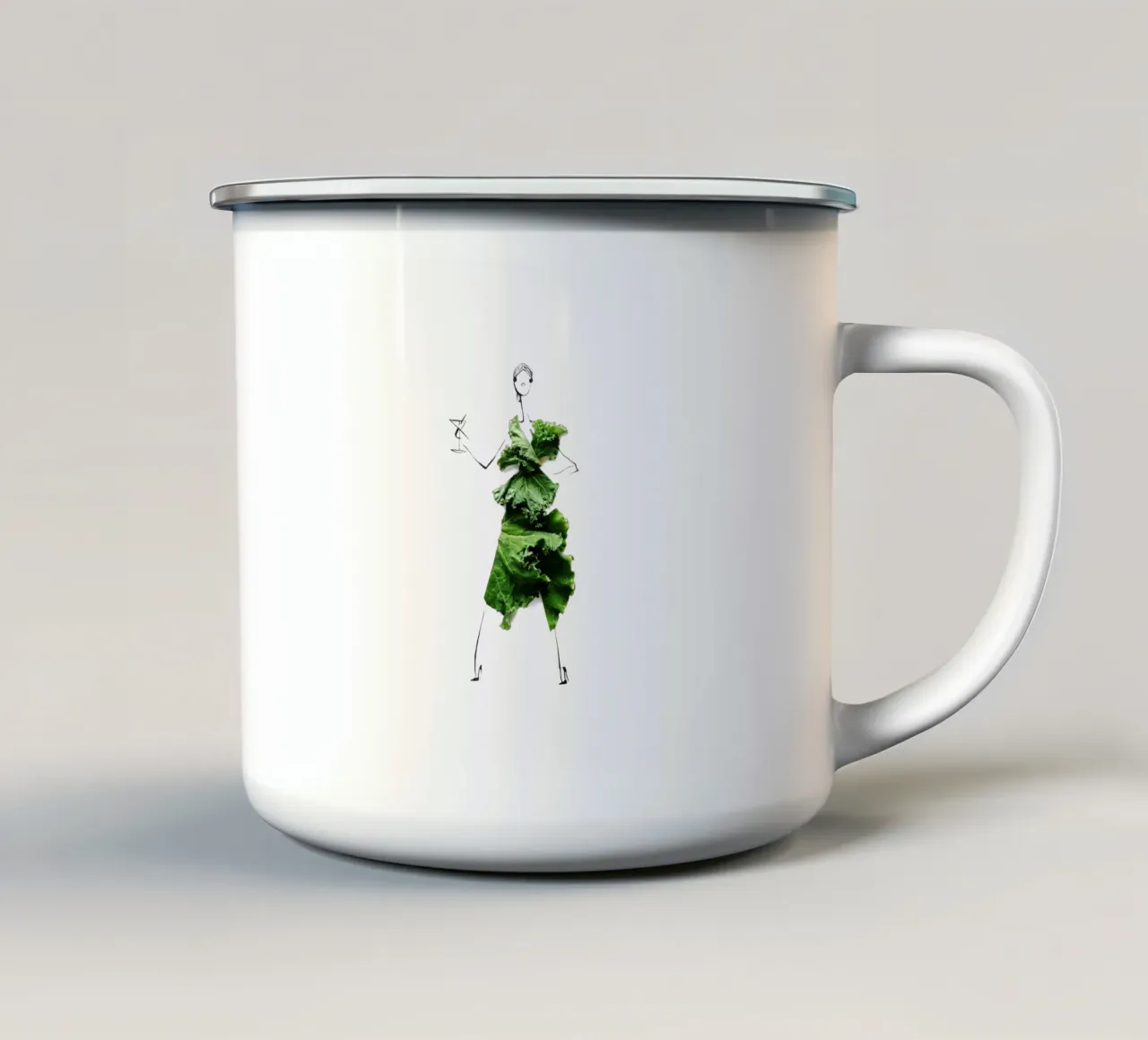 Kale, Cheers tazza in smalto da Gretchen Roehrs